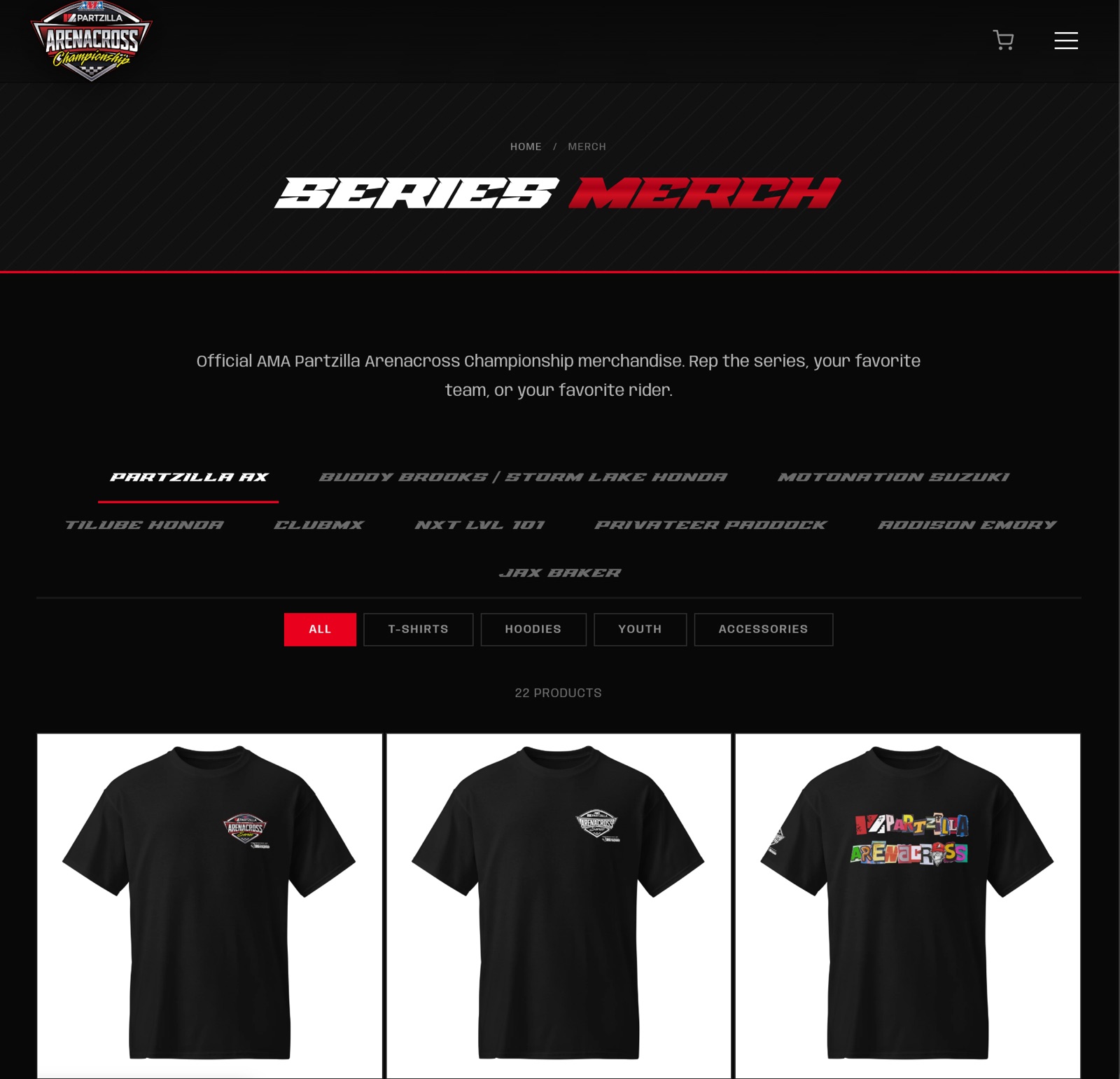 Partzilla Arenacross merch